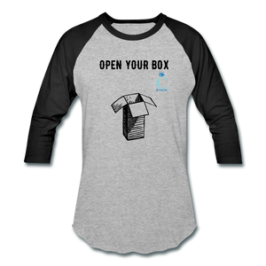Open Your Box I C WORTH Baseball T-Shirt - heather gray/black