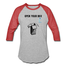 Load image into Gallery viewer, Open Your Box I C WORTH Baseball T-Shirt - heather gray/red
