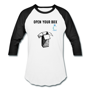 Open Your Box I C WORTH Baseball T-Shirt - white/black