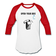 Load image into Gallery viewer, Open Your Box I C WORTH Baseball T-Shirt - white/red