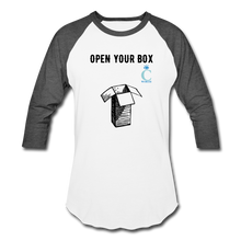Load image into Gallery viewer, Open Your Box I C WORTH Baseball T-Shirt - white/charcoal