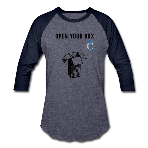 Open Your Box I C WORTH Baseball T-Shirt - heather blue/navy