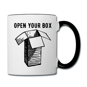 Open Your Box Coffee Mug - white/black