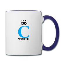 Load image into Gallery viewer, I C WORTH Coffee Mug - white/cobalt blue
