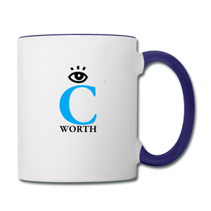 I C WORTH Coffee Mug - white/cobalt blue