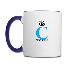 Load image into Gallery viewer, I C WORTH Coffee Mug - white/cobalt blue