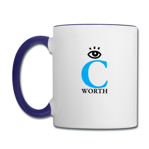 I C WORTH Coffee Mug - white/cobalt blue