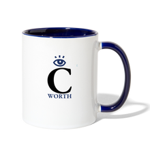 Load image into Gallery viewer, I C WORTH Coffee Mug - white/cobalt blue