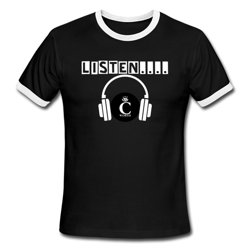 I C WORTH Men's Ringer T-Shirt - black/white