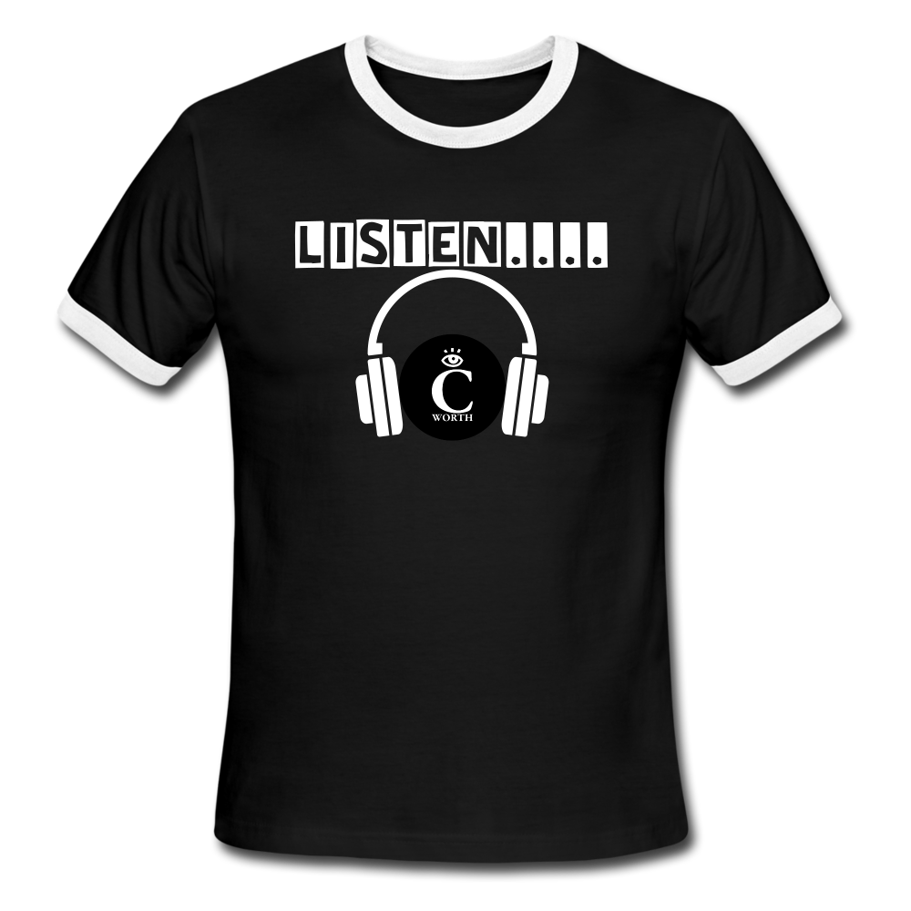 I C WORTH Men's Ringer T-Shirt - black/white