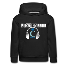 Load image into Gallery viewer, Listen I C WORTH Kids‘ Premium Hoodie - black