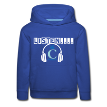 Load image into Gallery viewer, Listen I C WORTH Kids‘ Premium Hoodie - royal blue