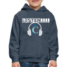 Load image into Gallery viewer, Listen I C WORTH Kids‘ Premium Hoodie - heather denim