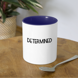 DETERMINED Contrast Coffee Mug - white/cobalt blue