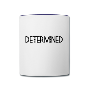 DETERMINED Contrast Coffee Mug - white/cobalt blue