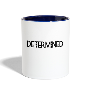 DETERMINED Contrast Coffee Mug - white/cobalt blue
