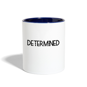 DETERMINED Contrast Coffee Mug - white/cobalt blue