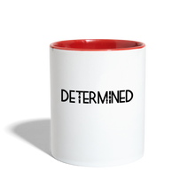 Load image into Gallery viewer, DETERMINED Contrast Coffee Mug - white/red
