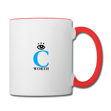 Load image into Gallery viewer, DETERMINED Contrast Coffee Mug - white/red