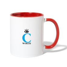 Load image into Gallery viewer, DETERMINED Contrast Coffee Mug - white/red