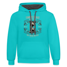 Load image into Gallery viewer, I C TIME Hoodie - scuba blue/asphalt