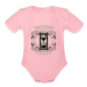 I C TIME Organic Short Sleeve Baby Bodysuit - light pink