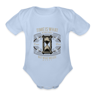 I C TIME Organic Short Sleeve Baby Bodysuit - sky