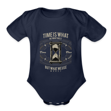 Load image into Gallery viewer, I C TIME Organic Short Sleeve Baby Bodysuit - dark navy