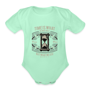 I C TIME Organic Short Sleeve Baby Bodysuit - light mint